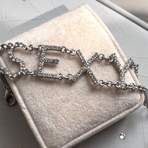 ✨ Silver Crystal “SEXY” Statement Bracelet – Sparkly, Sassy & Ready to Shine! ✨ - Picture 9 of 16